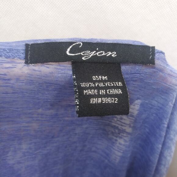 Cejon Blue Open Front Cardigan Kimono Short Size OSFM - Picture 7 of 8